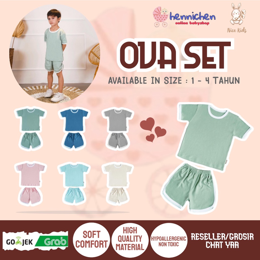 NICE KIDS Ova Set Setelan Bayi Setelan Anak Baju 1-4 Tahun