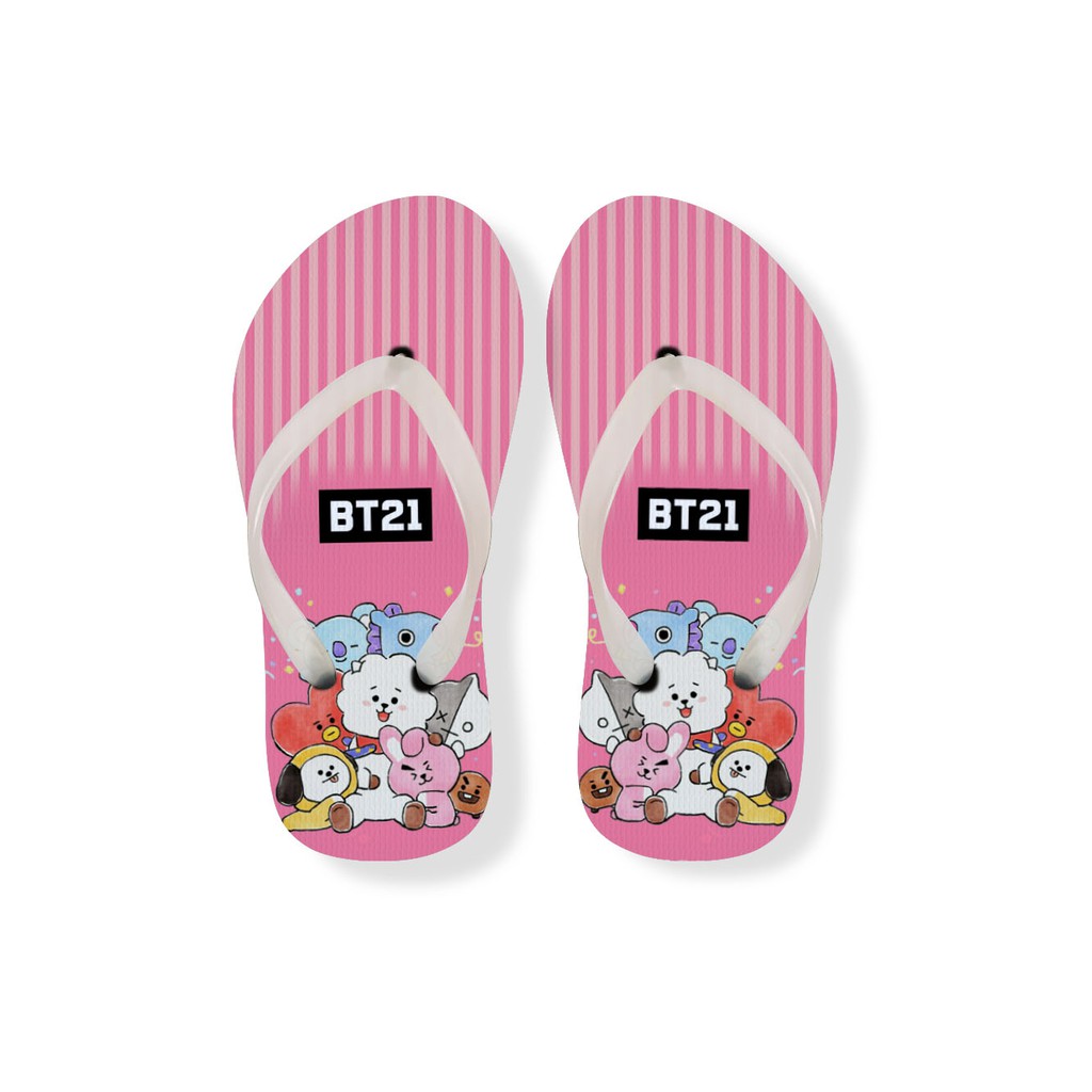 Sandal Jepit Anak Motif BT21 Cute Karakter