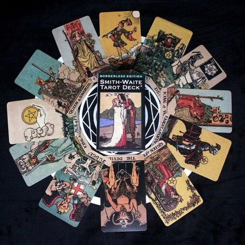 [BISA COD] Kartu Tarot Borderless Edition Smith-Waite Tarot Deck isi 84 Cards dan Buku Instruksi