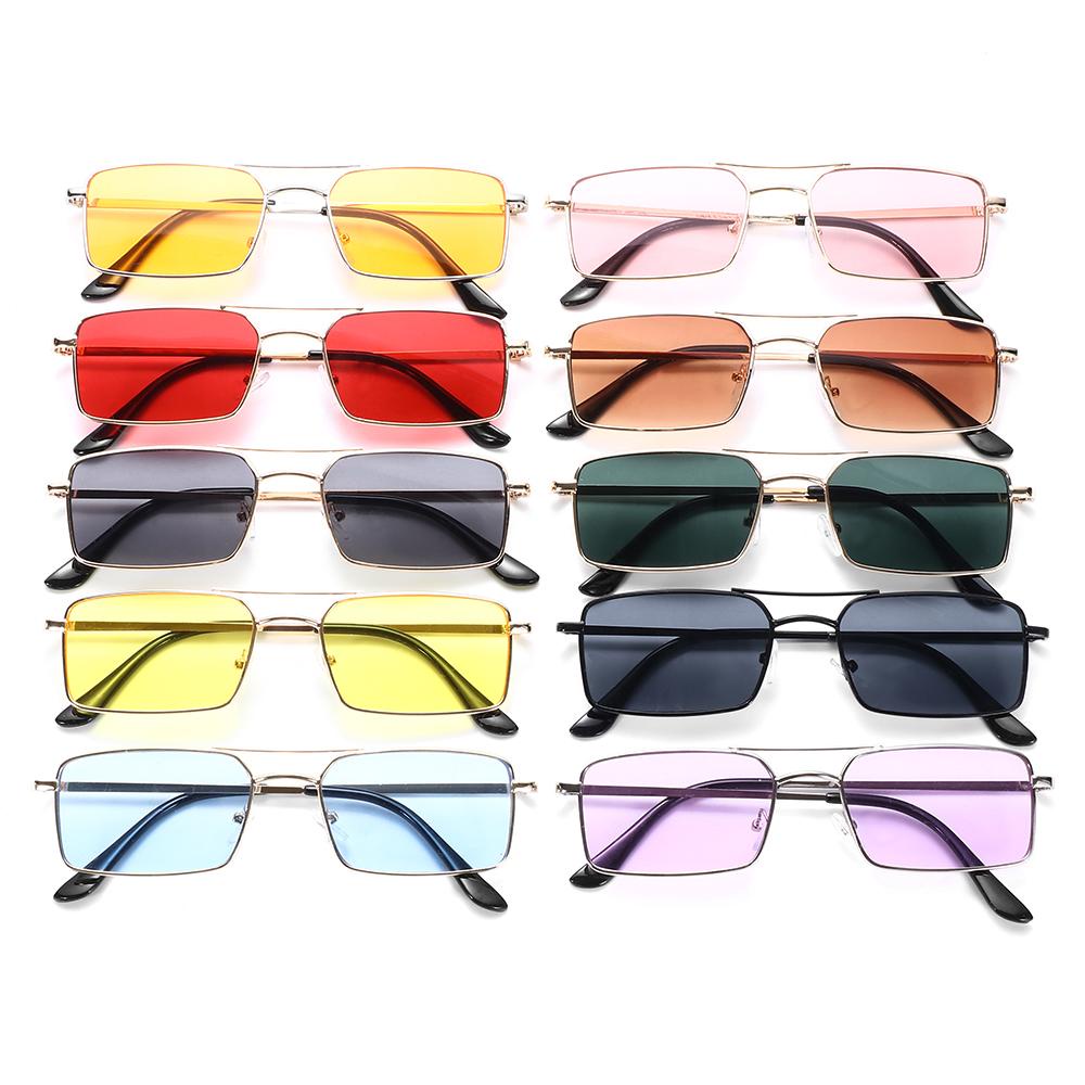 R-flower Retro Rectangle Sunglasses Fashion Bingkai Logam Untuk Wanita Dan Pria Bingkai Kecil