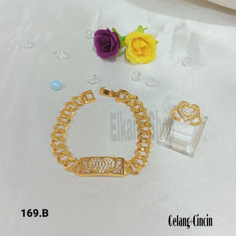 TITANIUM SET GELANG LOVE LISE TERMANIS RANTAI SUPER BERKELAS PERHIASAN ANTI KARAT&amp;ANTI LUNTUR