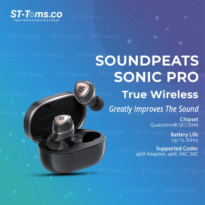SoundPEATS Sonic PRO True Wireless Earbuds APTX Adaptive TWS
