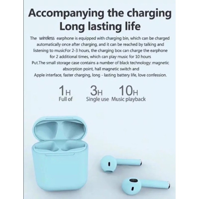 I12 Macaron TWS Headset Handsfree Earphone Bluetooth Wireless 5.0