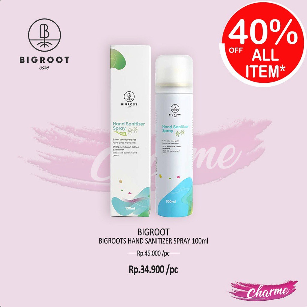 (READY &amp; ORI) Bigroot Hand Sanitizer Spray food grade BPOM 100ml/200ml