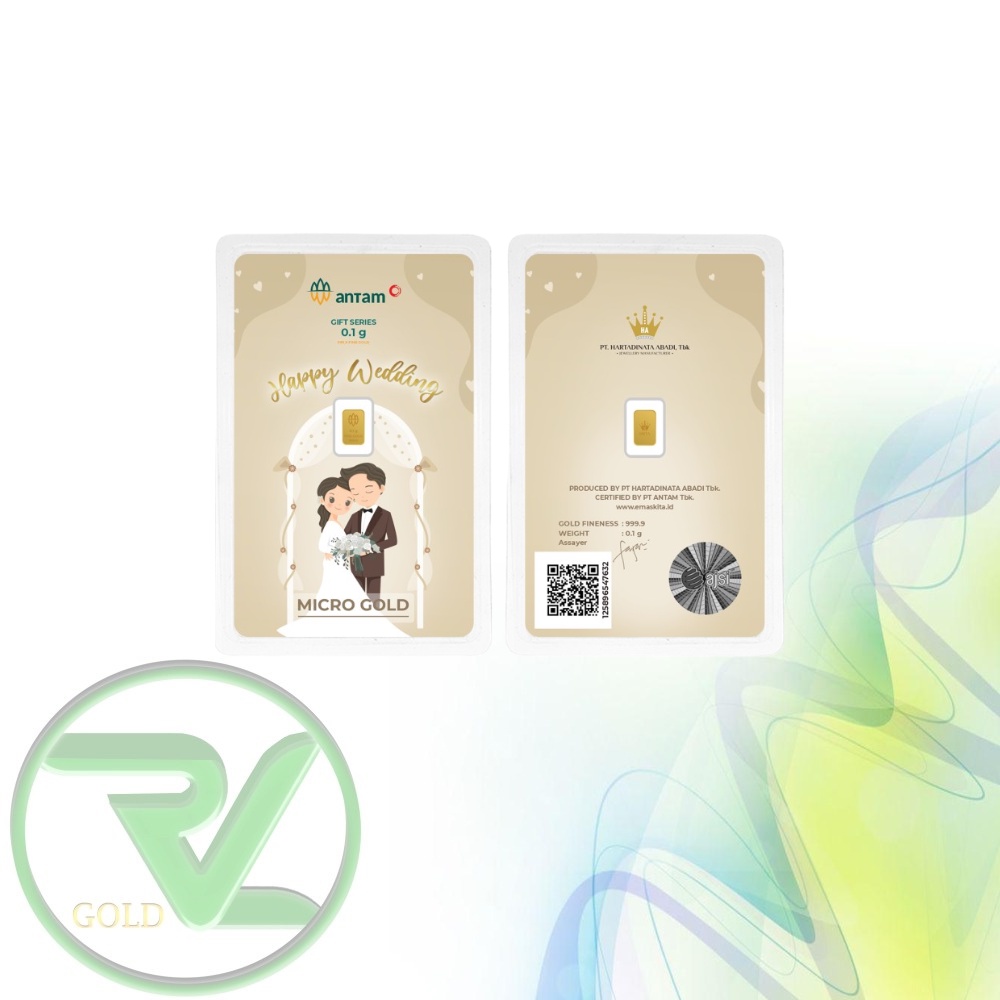 Rvl Gold Micro Gold Antam Hartadinata (Ha) Berat 0.1 Gram Wedding Internasional Series