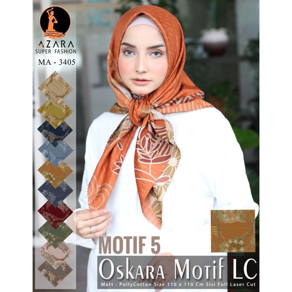 Oskara motif Senorita Motif Segiempat Lasercut Ori Azara hijab - PART 1