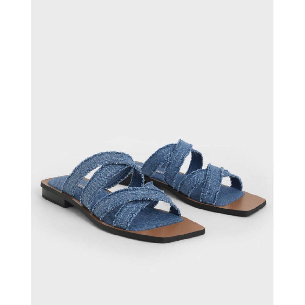 [7.7 Boombastis Sale⚡] - SANDAL WANITA CKS444 CROSSOVER TEXTURED FLAT SENDAL BRANDED PREMIUM IMPORT