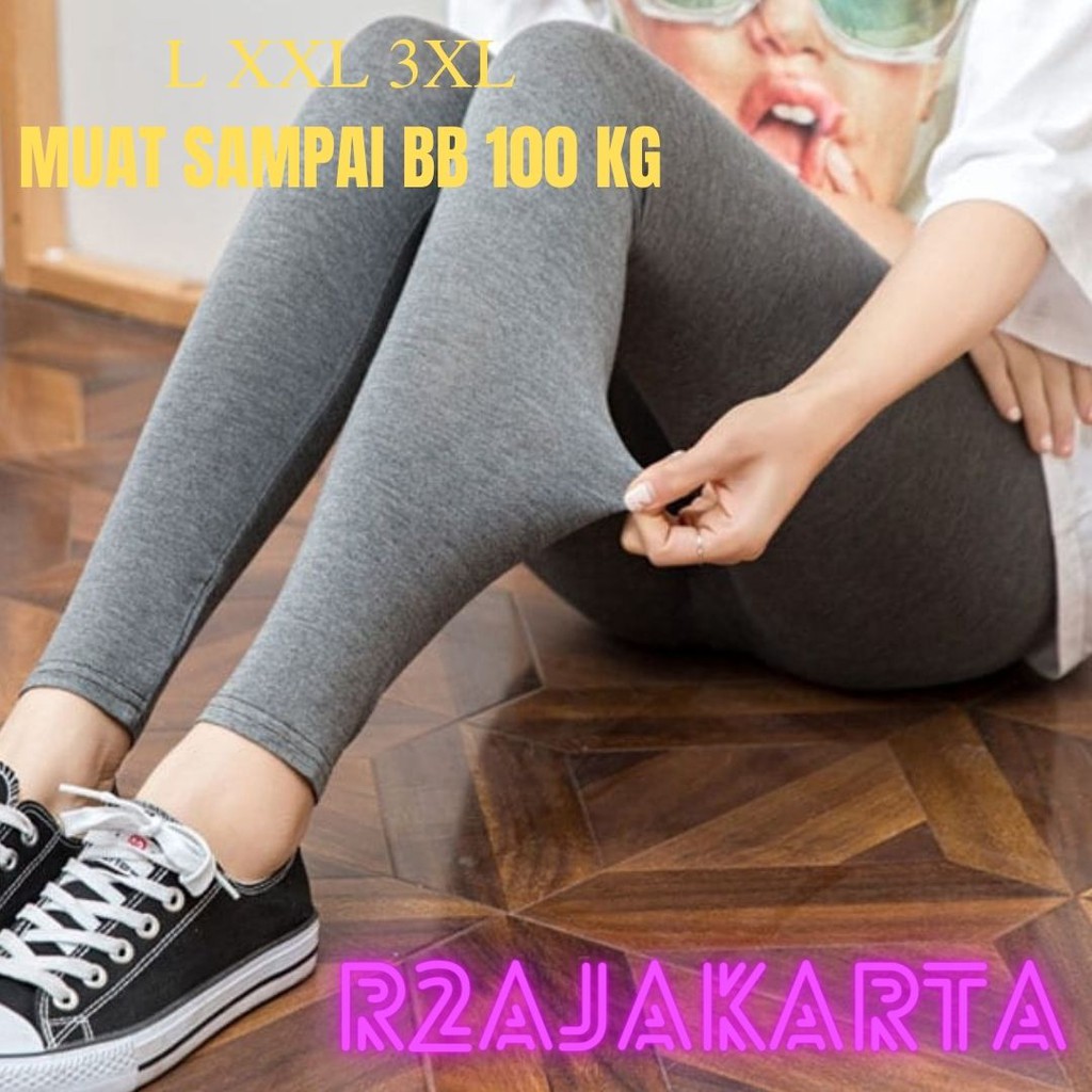 LEGGING KAOS PANJANG POLOS WANITA STANDART - R2AJAKARTA