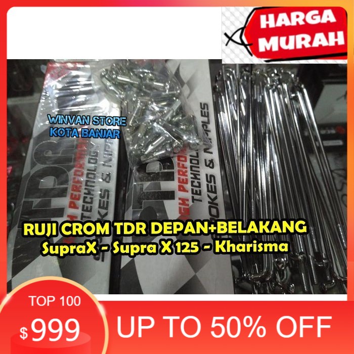 READY Ruji Jari jari Tdr ring 17 set depan belakang warna CROM ORIGINAL TDR SUPRA X CAKRAM SUPRA X 1
