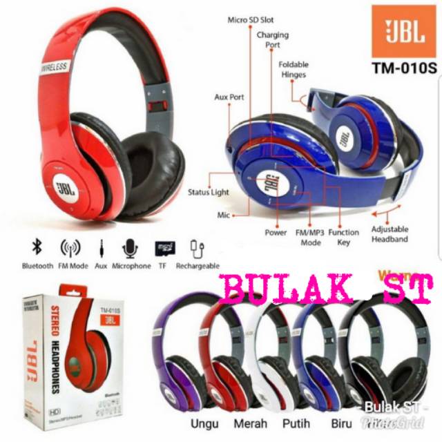 HEADPHONE BLUETOOTH JBL TM-010S HEADSET BLUETOOTH TM010S