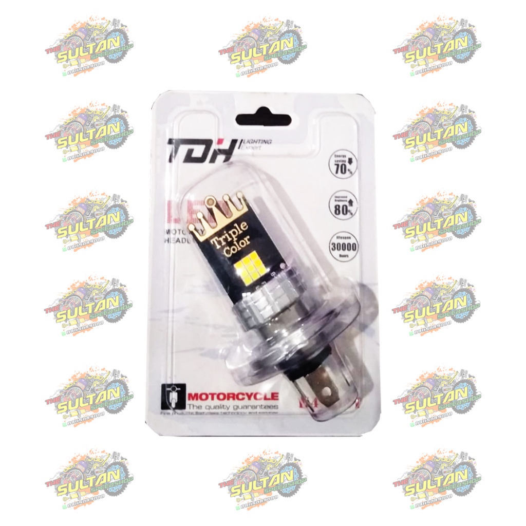 BOHLAM LAMPU DEPAN LED TRIPLE COLOUR H4 VIXION TDH