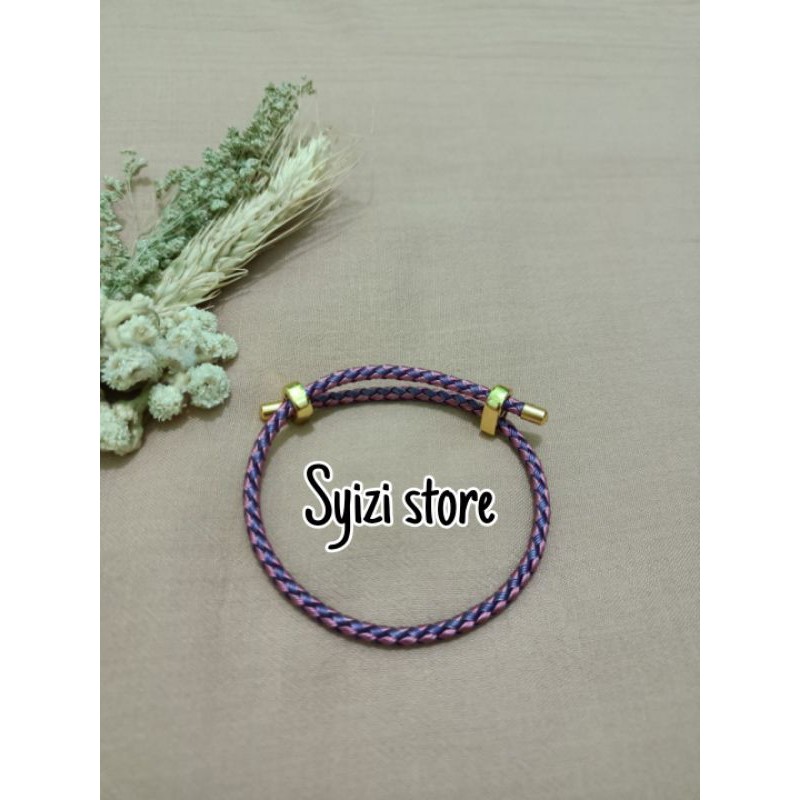 (free stoper) gelang ongsrot warna kombinasi/gelang tali serut/gelang tali ongsrot/ gelang kawat