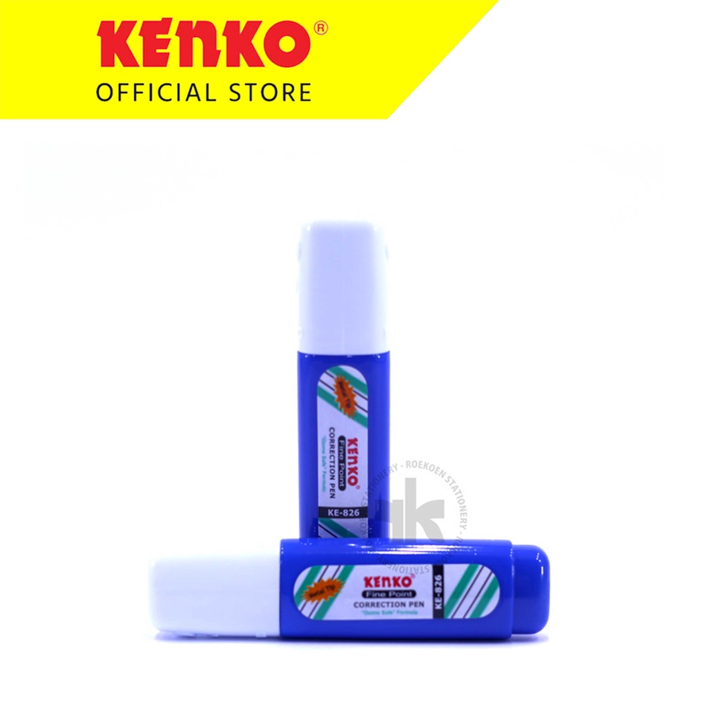 

Kenko Correction Pen KE-826M Metal Tip Gepeng Biru Tutup Solid