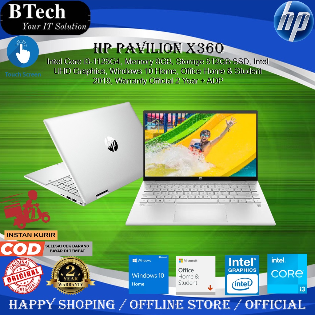 HP Pavilion X360 dy0060tu/61tu Core i3-1125G4 8GB 512GB SSD W10H+OHS