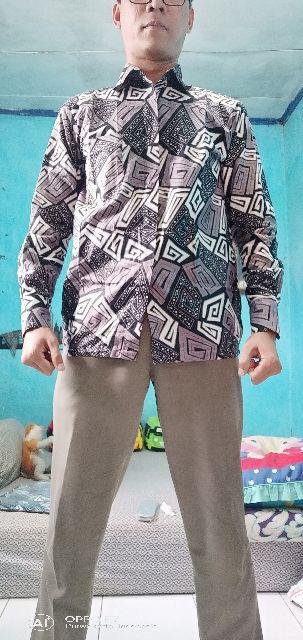 Kemeja Batik Pria Lengan Panjang Size M L Xl Xxl Bswart Batik Hrb026