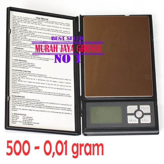 JUAL TIMBANGAN EMAS TIMBANGAN DIGITAL 500-0,01 GRAM NOTEBOOK SERIES SCALE (KODE 005))