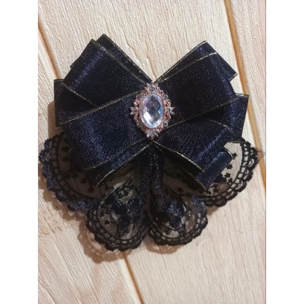 korean ribbon brooch with lace