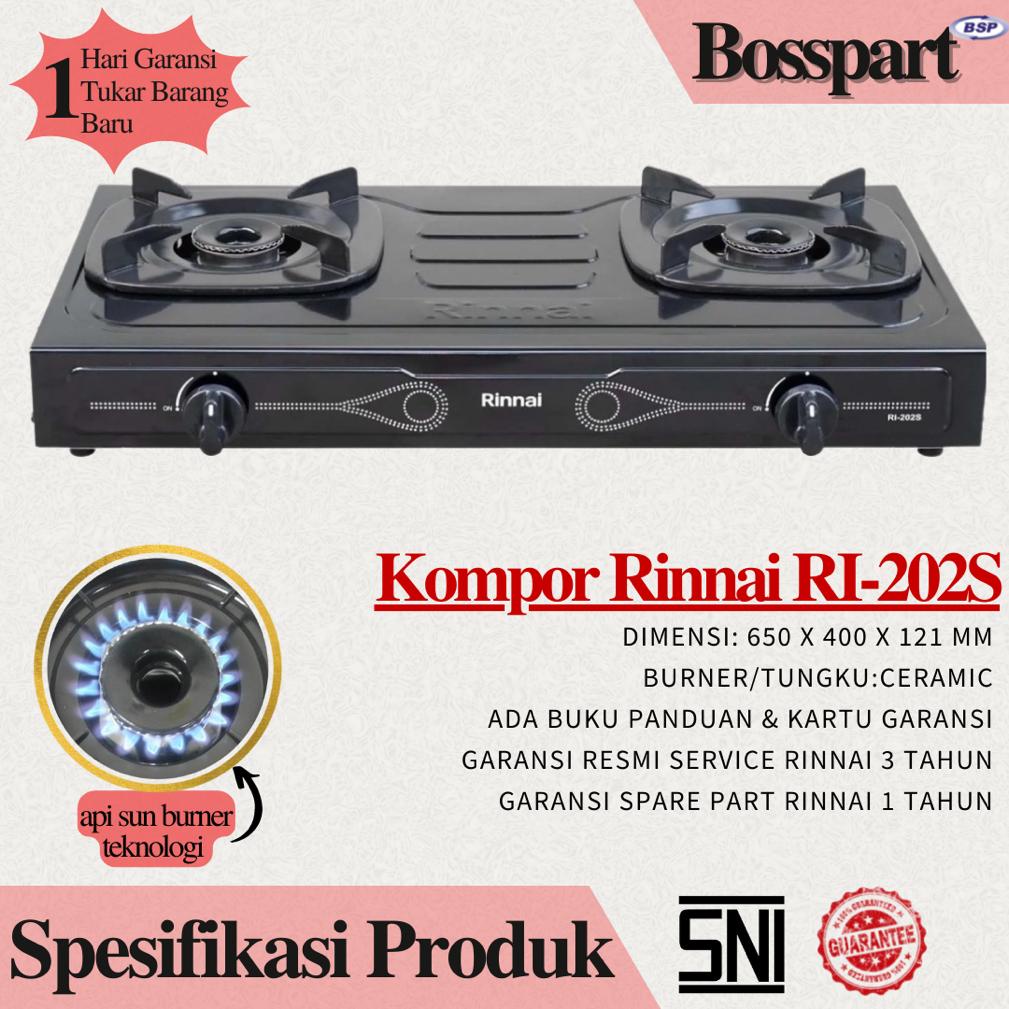 Kompor Gas Rinnai RI 202S - Kompor Gas 2 Tungku