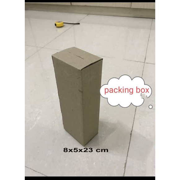 

karton/kardus uk.8x5x23cm.single wall,luar dalem polos