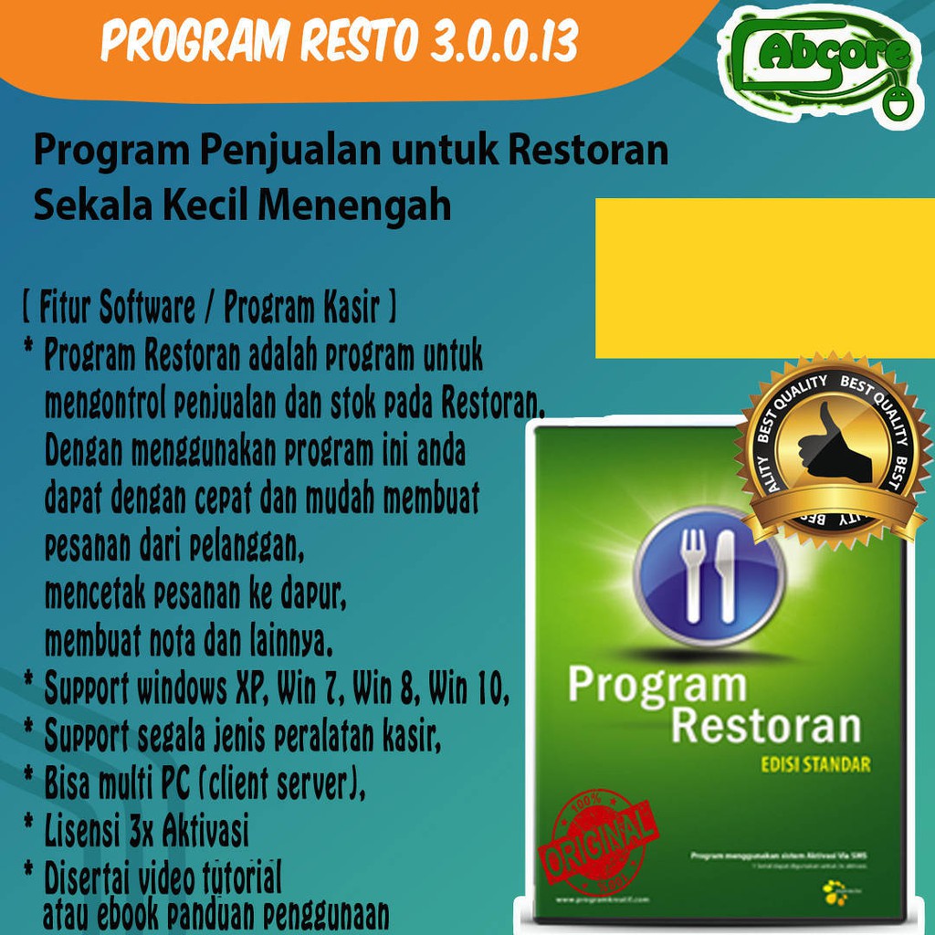 program restoran cafe mudah orginal