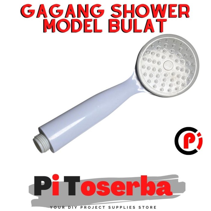 Kepala Shower Mandi Gagang Model Bulat Bahan PVC