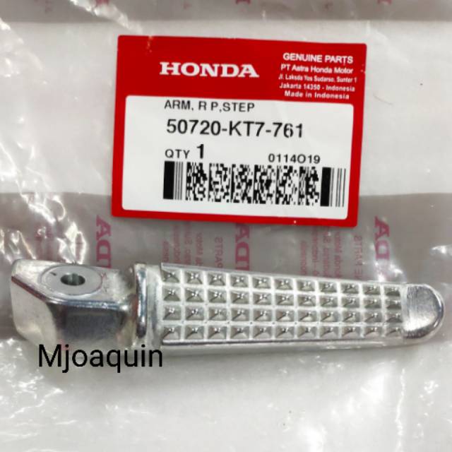 Arm R Step Footstep CB150R CBR 150R Sonic 150R Supra GTR Ori Honda AHM Kanan Belakang 50720KT7761