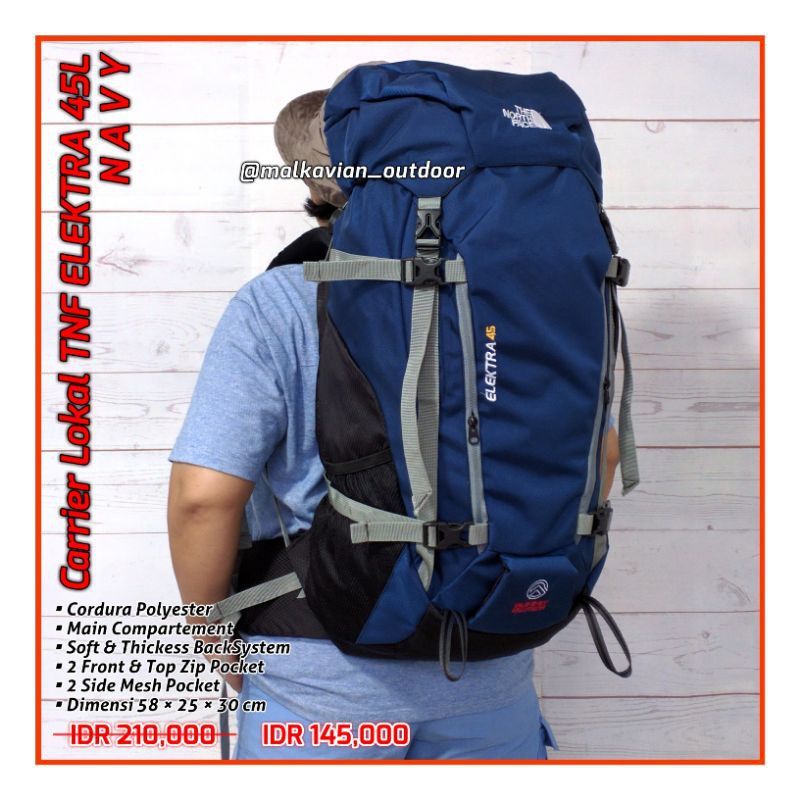 PROMO DISKON Tas Carrier TNF ELEKTRA 45L Pendaki Gunung Outdoor Hiking Camping Adventure