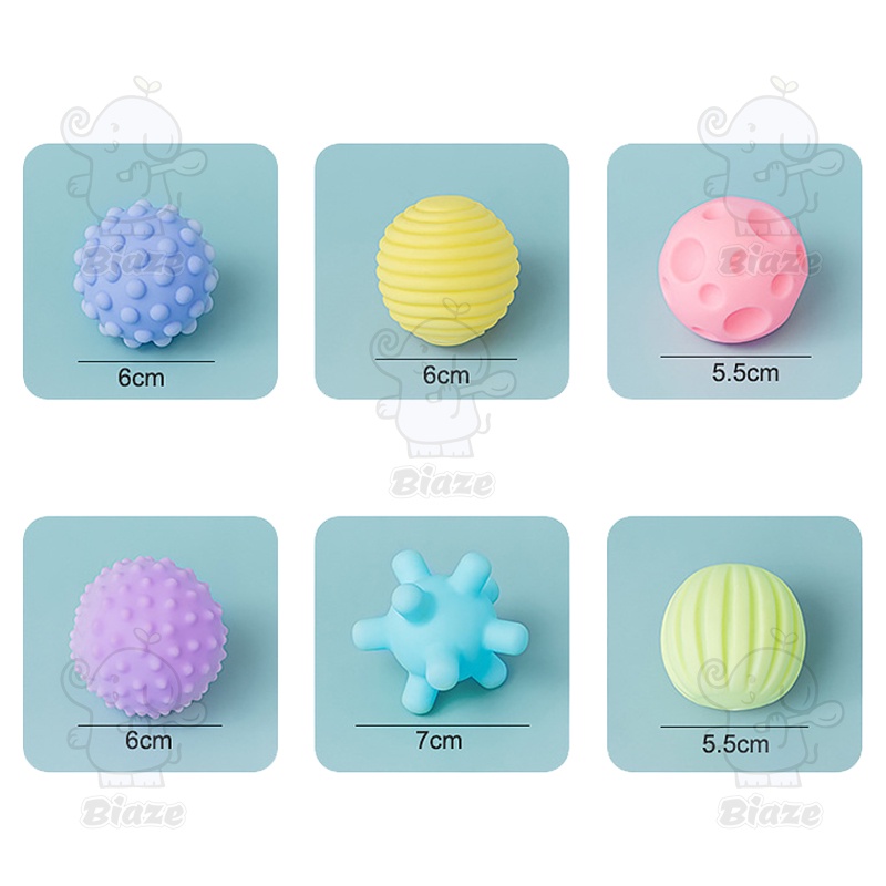 BIAZE Mainan Bola Puzzle Pijat Bayi Multifungsi Lembut Dengan Suara Untuk Edukasi Perkembangan Sensory Bayi Mainan
