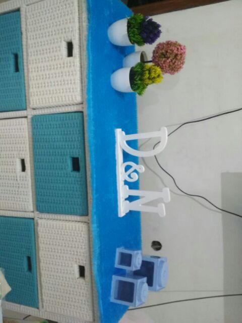 20cm Wooden Name Initial Inisial Nama Kayu Paket 2 Huruf Dan 1 Simbol Menggunakan Tatakan/alas Bawah