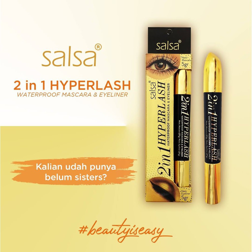 SALSA 2 IN 1 HYPERLASH WATERPROOF MASCARA &amp; EYELINER 5GR