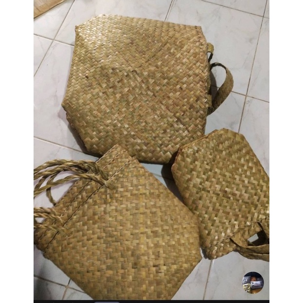 COVER POT ANYAMAN PURUN | HAMPERS PURUN / TAS PURUN / HOME DECOR