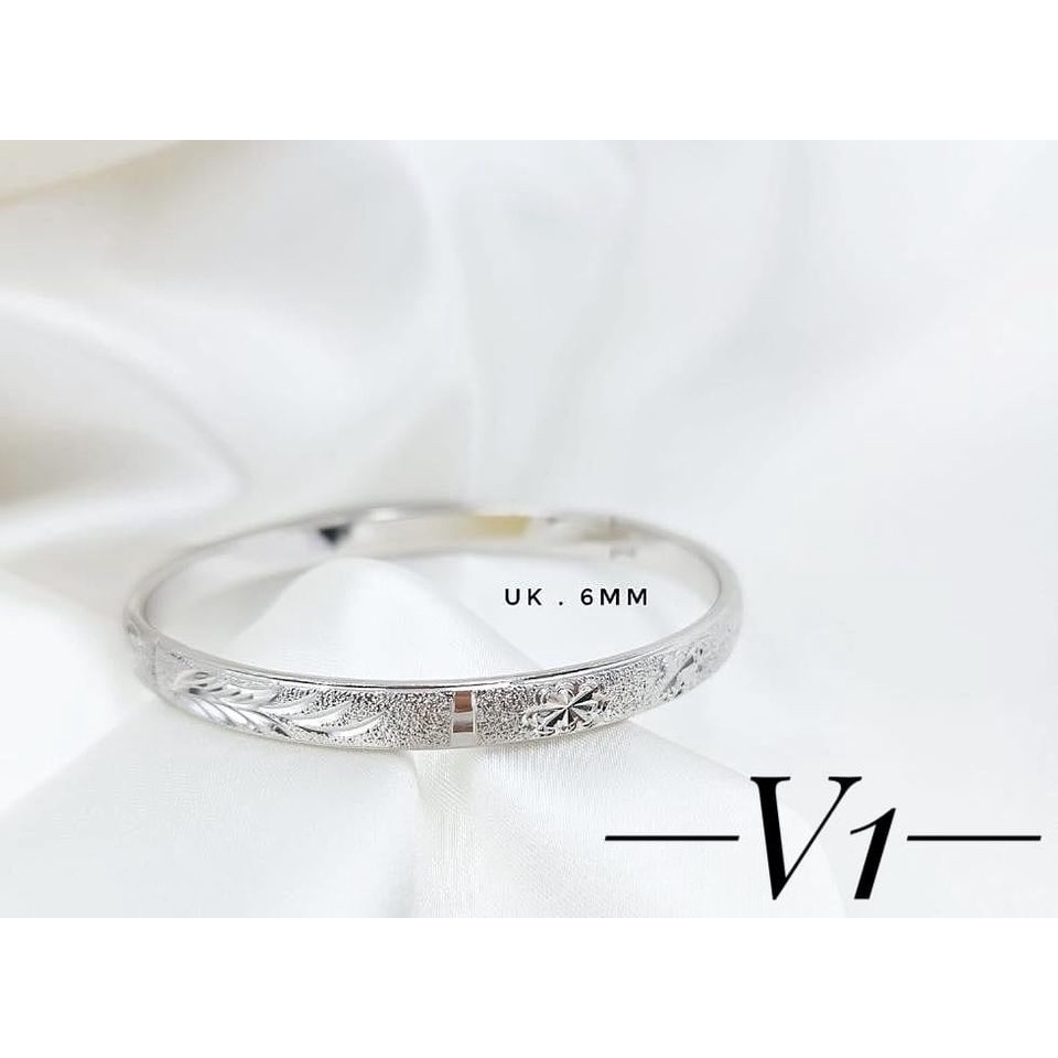 Perhiasan Gelang Titanium Wanita Silver