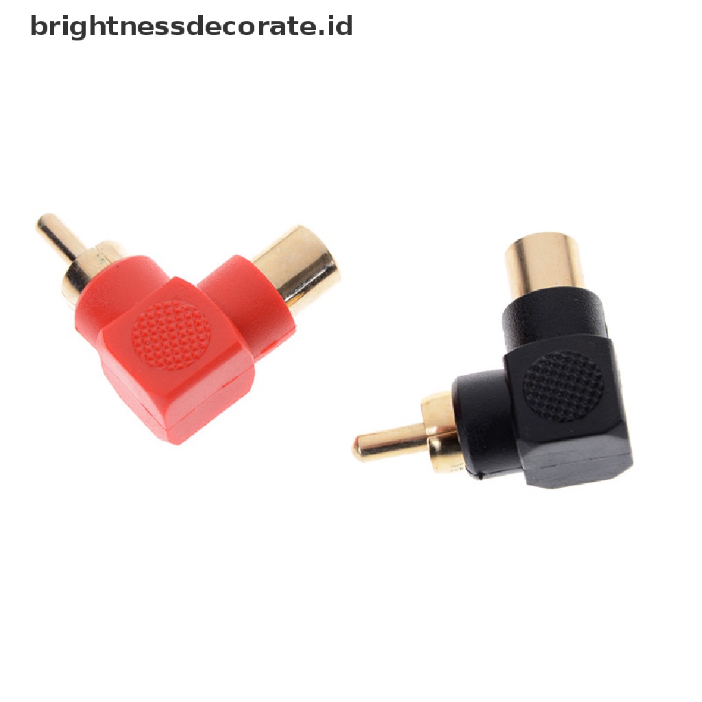 1 Pc Adaptor Konektor Plug Rca Male To Female Sudut Kanan 90 Derajat