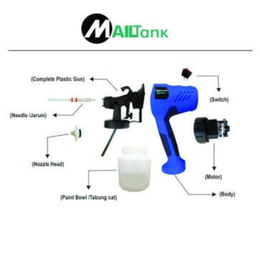 Mesin Semprot Cat Elektrik 800ml Mailtank sh 205 Spray Gun Cat air Cat Minyak