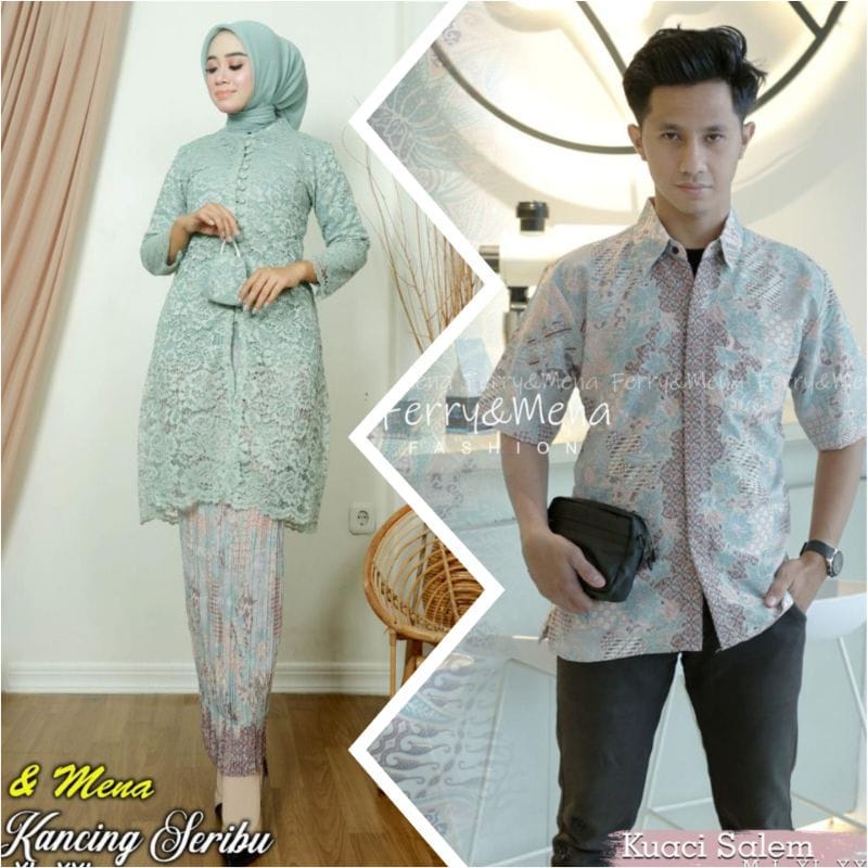 couple kebaya brukat kancing//kebaya couple keluarga//kebaya tunik brukat //tunuk brukat besan