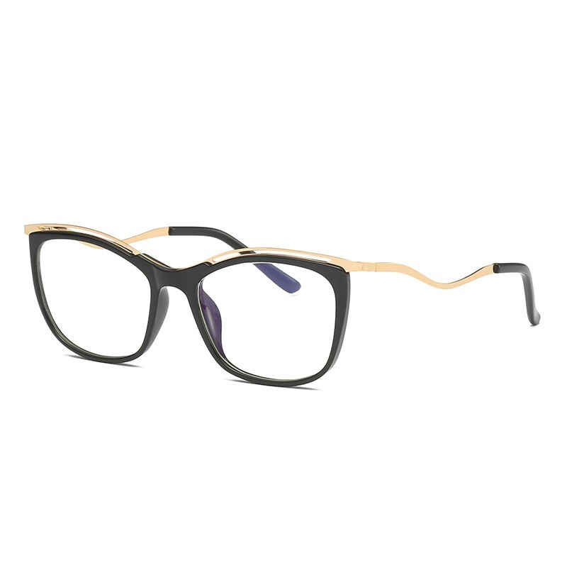 【YUZHU】COD New Fashion Anti-blue Light Personality Curved-leg Glasses untuk Wanita