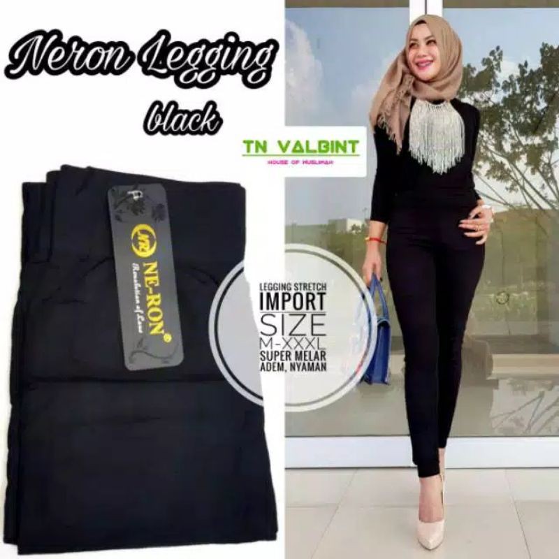 legging polos hitam merk neron import tebal