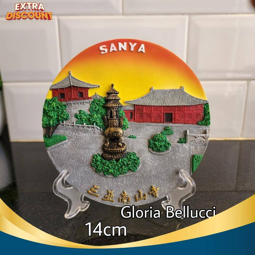BERKUALITAS Pajangan souvenir oleh oleh piring sanya china hiasan dinding gantung cina