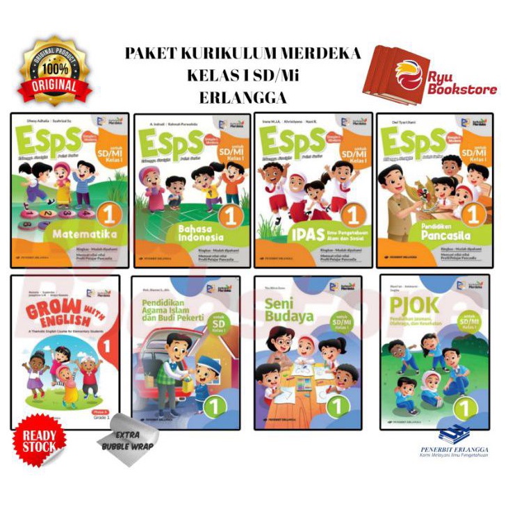 Jual Paket Kurikulum Merdeka Kelas 1 SD/Mi Penerbit Erlangga | Shopee