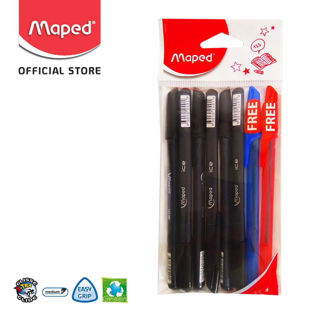 

Maped Pen Ball Black 6 + Red 1 + Blue 1 in OPP