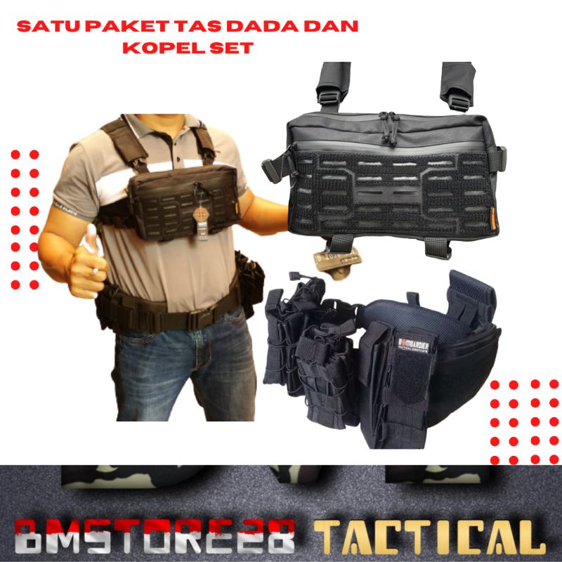 Satu Paket Tas Dada Tactical dan Kopel Set Tactical Model Terbaru / Tas Dada dan Kopel Set  Multifun