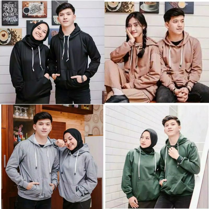 Sweater couple jumper polos - hoodie pasangan fit xxl