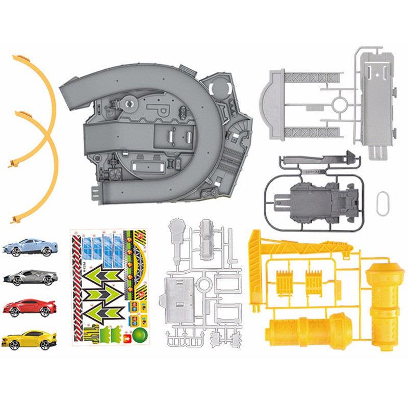 [FUNNY]Mainan Anak Mobil Track Racing Dan Kontruksi Set Dock Tempat Reparasi
