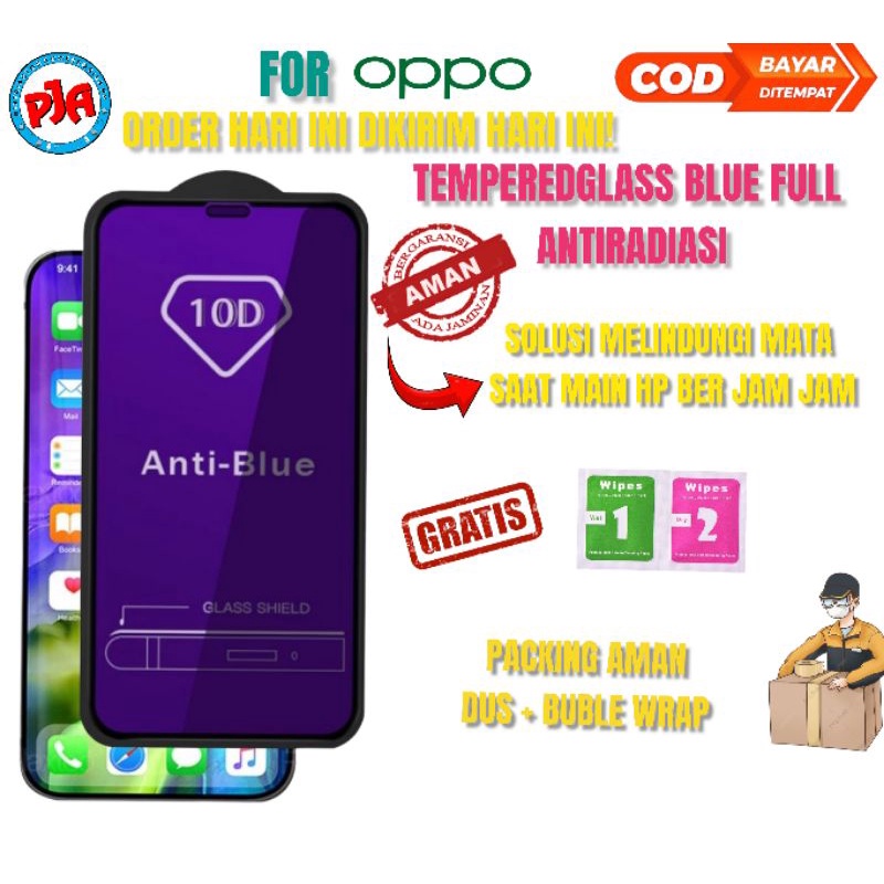 Tempered glass TG Anti Gores Blue light Antiradiasi OPPO A37 A54 A59 A71 A83 A52 A72 A73 A91 A92