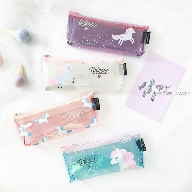 [MEOWMI] Tempat pensil Unicorn Transparan Deam PC0087-2
