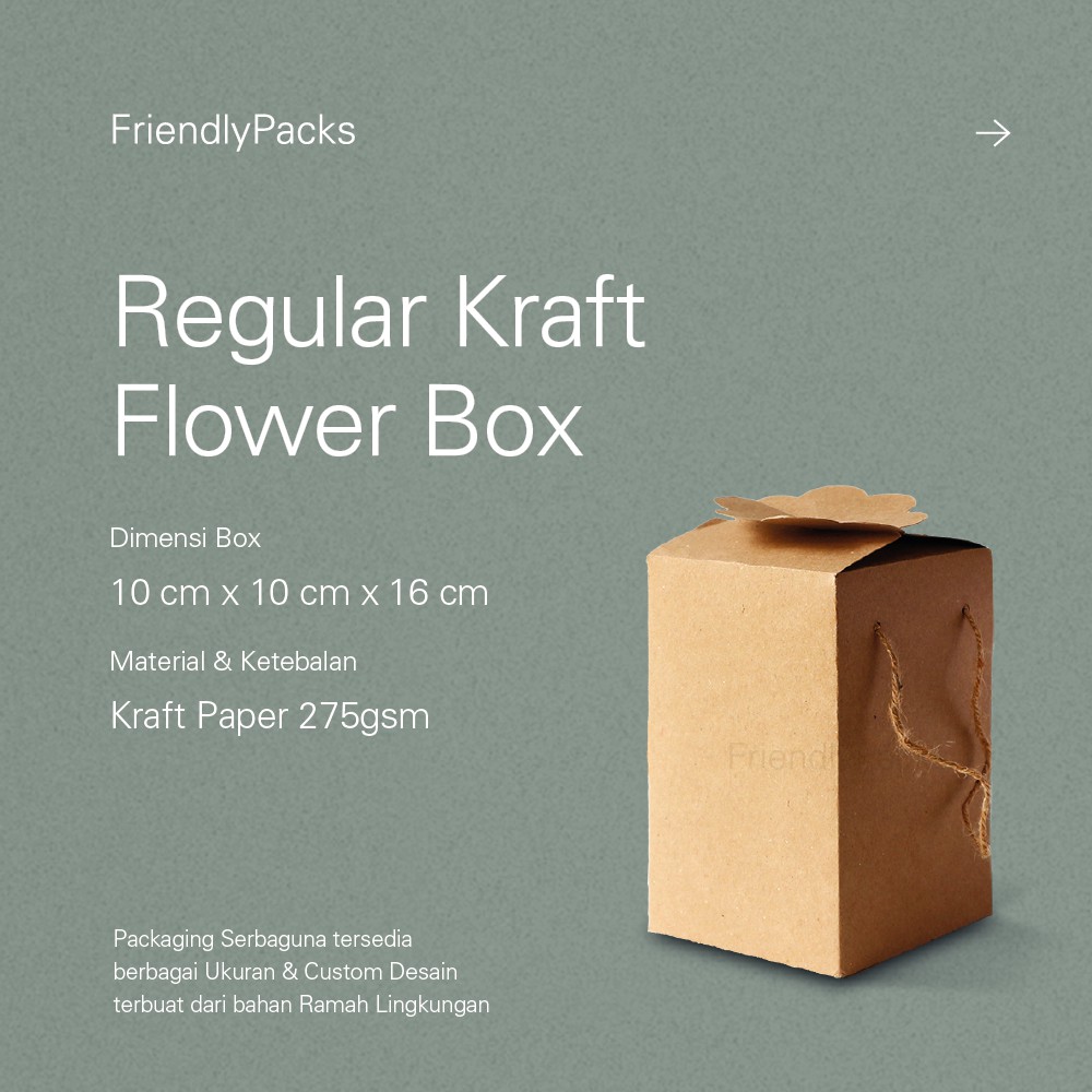 

Regular Flower Box Packaging Kraft Paper / Kotak Kue Kering / Kotak Souvenir