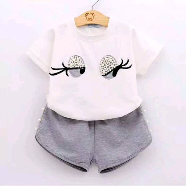 BAJU SETELAN ANAK PEREMPUAN 3 4 TAHUN PAKAIAN RUMAH SET KIDS BAYI FASHION BALITA STELAN PANTAI LUCU