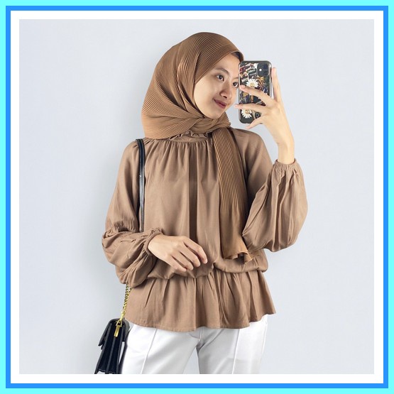 [Readystock Siap Kirim] Yura Top | Kemeja Oversize Linen Wanita | Linen Crinkle Shirt | Atasan Wanit