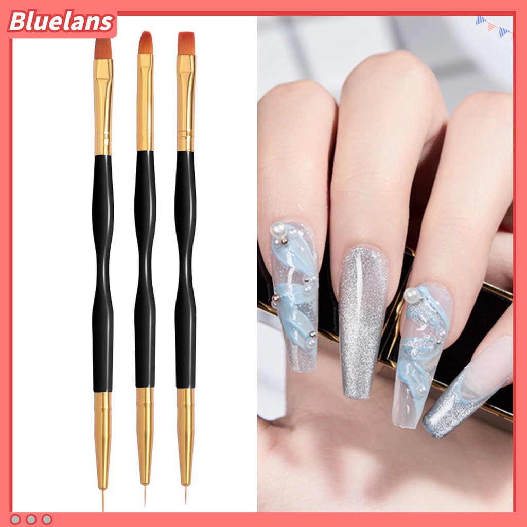 (In Stock) Kacamata Hitam Lensa Warna Warni ♡3 Pcs / Set Pen Nail Art Dua Sisi Bahan Plastik Untuk Kecantikan