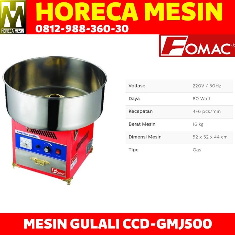 Mesin Gulali Arum Manis Gula Kapas Gas Cotton Candy CCD-GMJ500 FOMAC